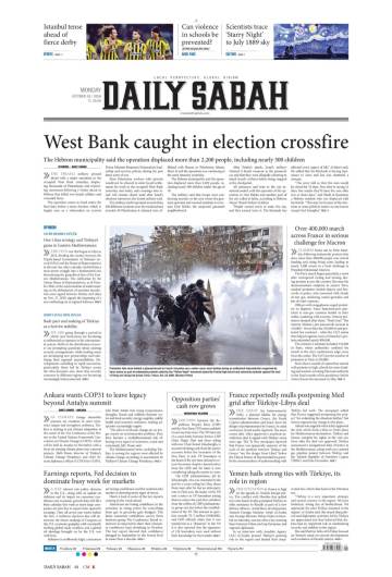 Daıly Sabah gazetesi ilk sayfası