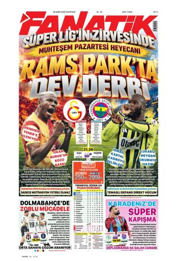 Fanatik gazetesi ilk sayfası