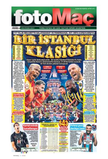Fotomaç gazetesi ilk sayfası
