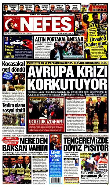 Nefes gazetesi ilk sayfası