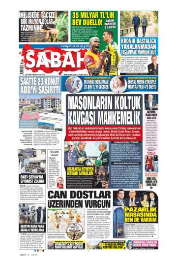 Sabah gazetesi ilk sayfası