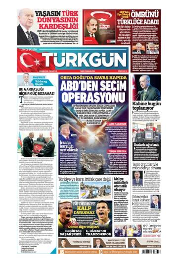 Türkgün gazetesi ilk sayfası