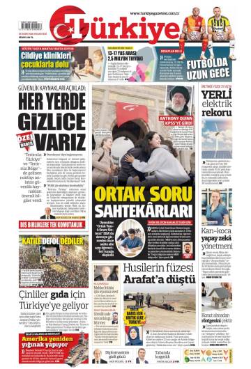 Türkiye gazetesi ilk sayfası