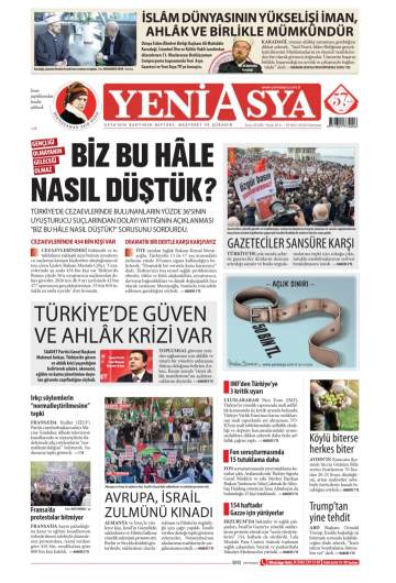 Yeni Asya gazetesi ilk sayfası