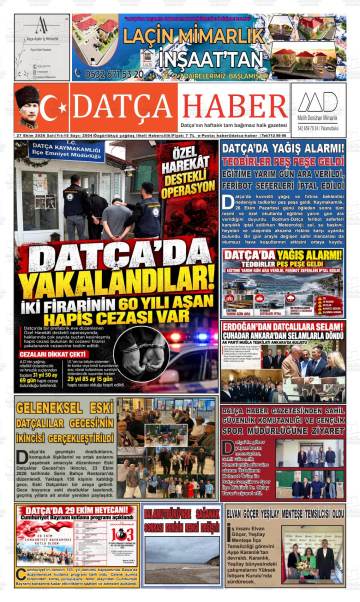 Datça Haber gazetesi ilk sayfası