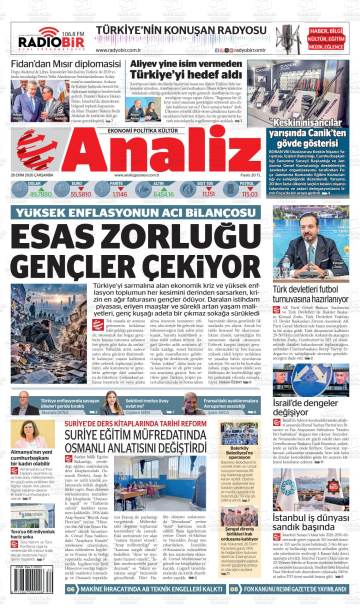 Analiz gazetesi ilk sayfası