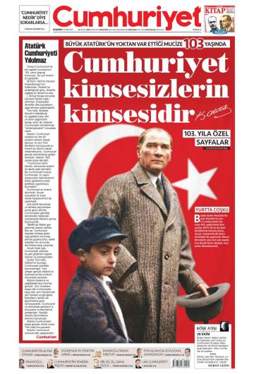 Cumhuriyet gazetesi ilk sayfası
