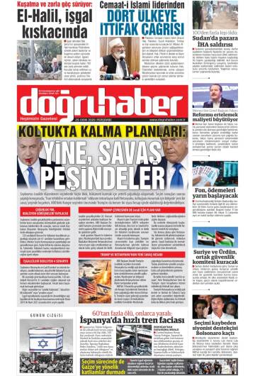 Doğru Haber gazetesi ilk sayfası