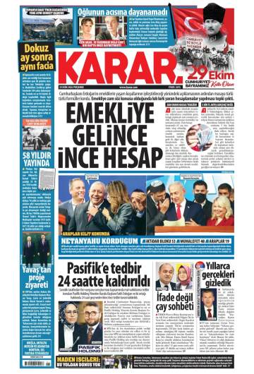 Karar gazetesi ilk sayfası