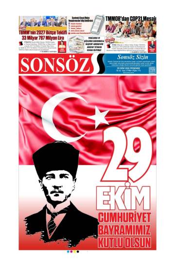 Sonsöz gazetesi ilk sayfası