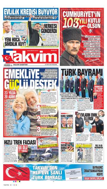Takvim gazetesi ilk sayfası