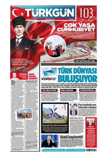 Türkgün gazetesi ilk sayfası