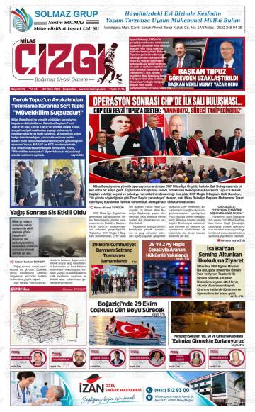 Milas Çizgi gazetesi ilk sayfası