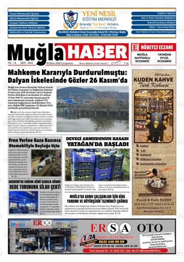 Muğla Haber gazetesi ilk sayfası