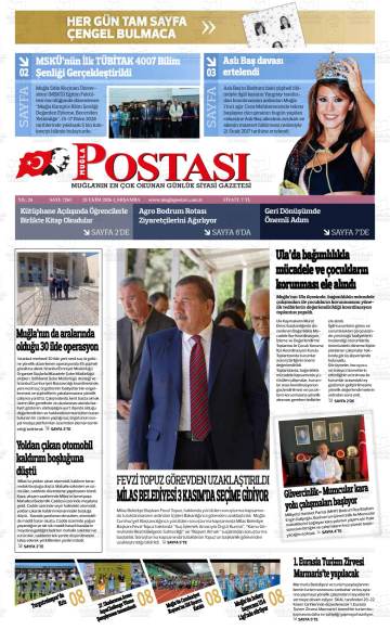 Muğla Postası gazetesi ilk sayfası