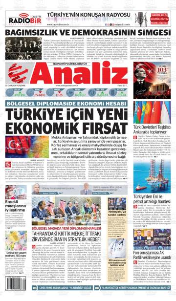 Analiz gazetesi ilk sayfası