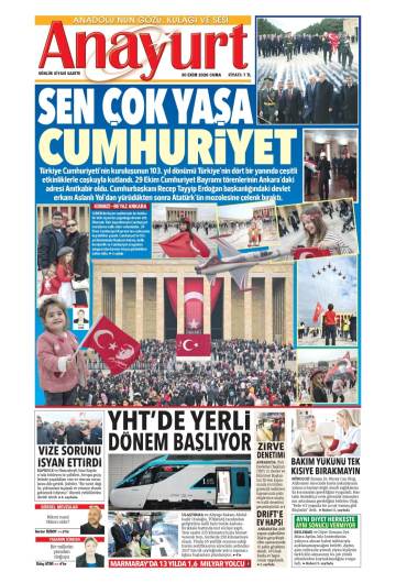 Anayurt gazetesi ilk sayfası