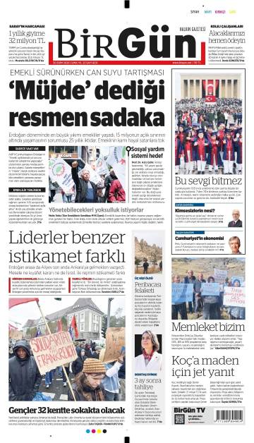 Birgün gazetesi ilk sayfası