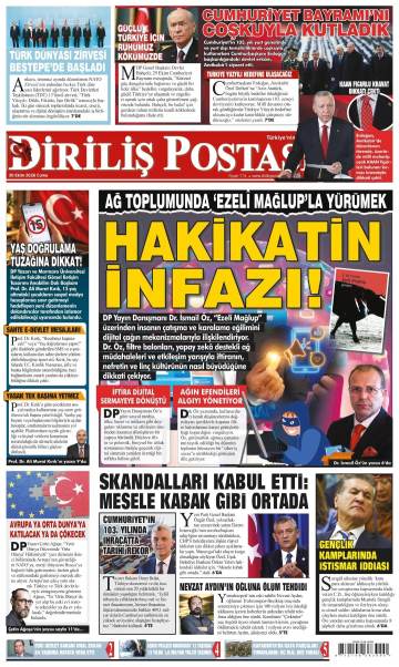 Diriliş Postası gazetesi ilk sayfası