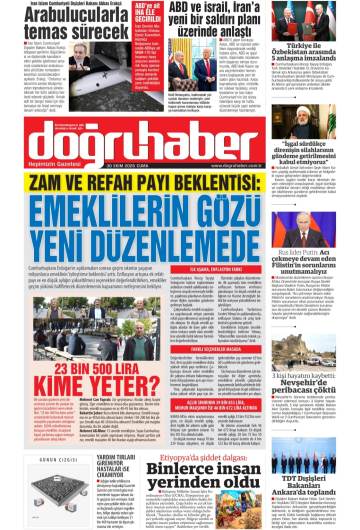Doğru Haber gazetesi ilk sayfası