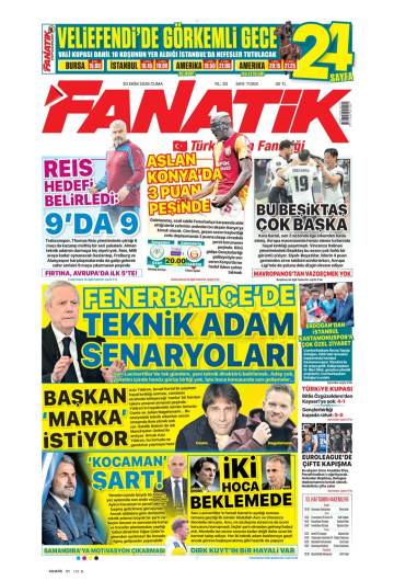 Fanatik gazetesi ilk sayfası