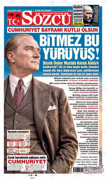 Sözcü gazetesi ilk sayfası