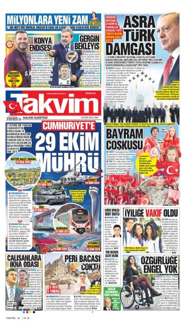 Takvim gazetesi ilk sayfası