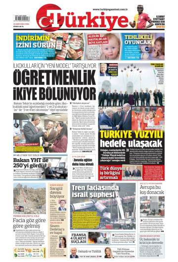 Türkiye gazetesi ilk sayfası