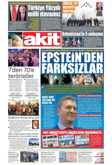 Yeni Akit gazetesi ilk sayfası