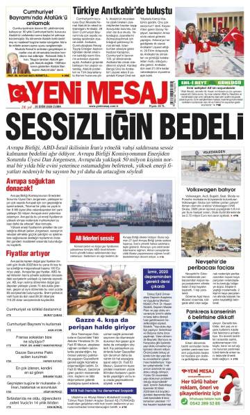 Yeni Mesaj gazetesi ilk sayfası