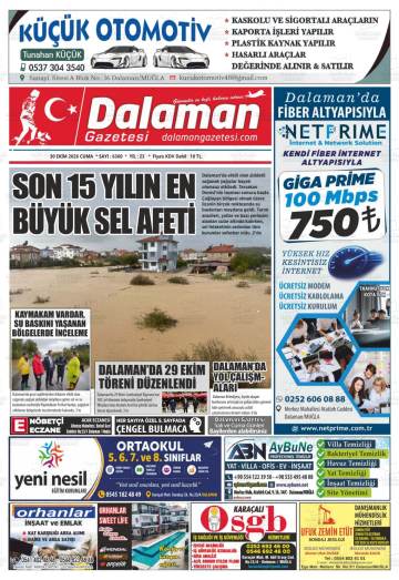 Dalaman gazetesi ilk sayfası
