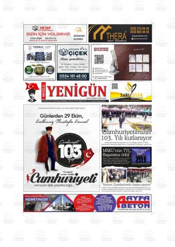 Muğla Yenigün gazetesi ilk sayfası