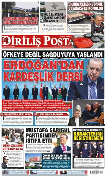 Diriliş Postası gazetesi manşeti