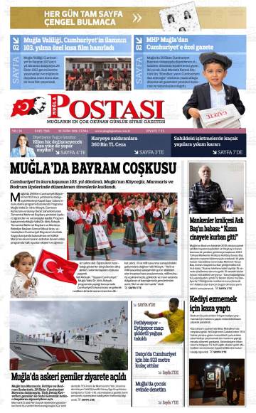 Muğla Postası gazetesi ilk sayfası