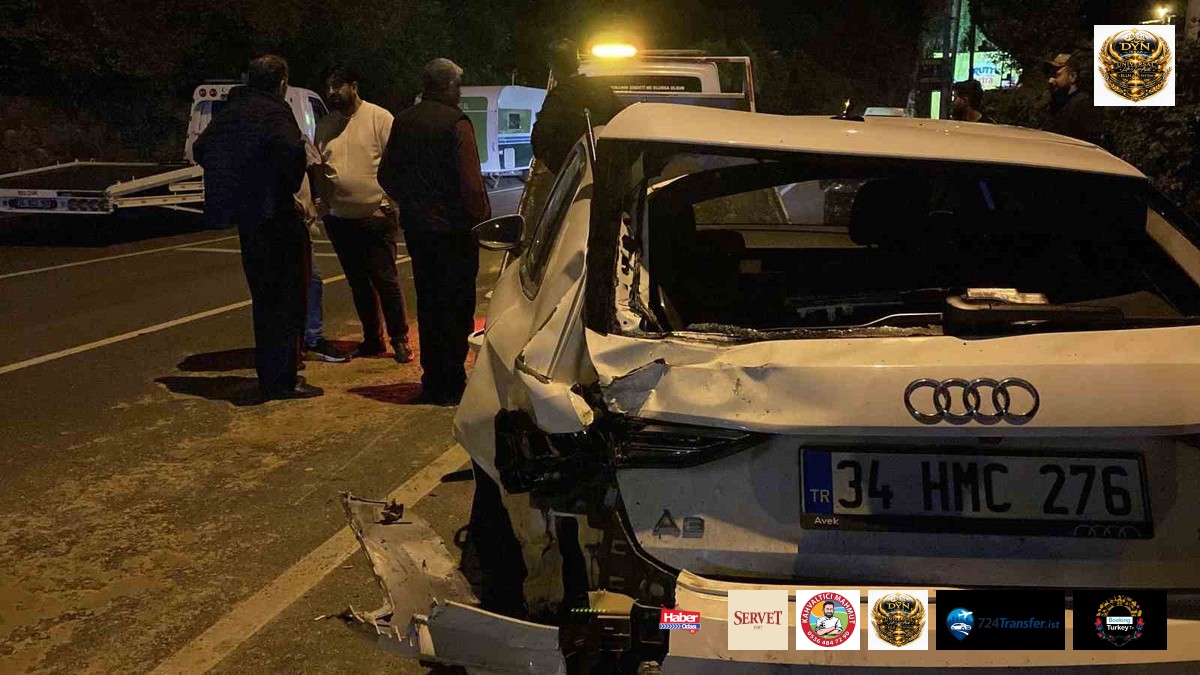 Sarıyer'de sıkıştırılan otomobil park halindeki 6 araca çarptı, 1'i ağır 3 yaralı