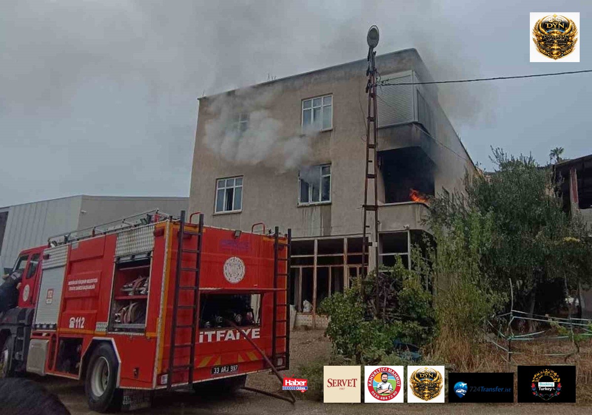 Mersin Mut'ta 3 katlı binadaki yangında mahsur kalan yaşlı kadın kurtarıldı