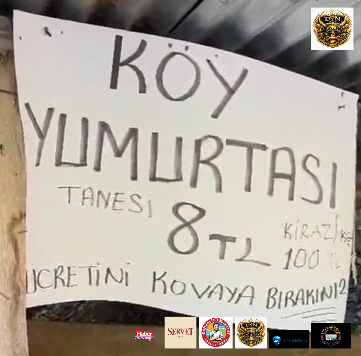 Erzurum İspir'de yol kenarındaki satıcısız tezgâhta 260 TL kovaya bırakıldı