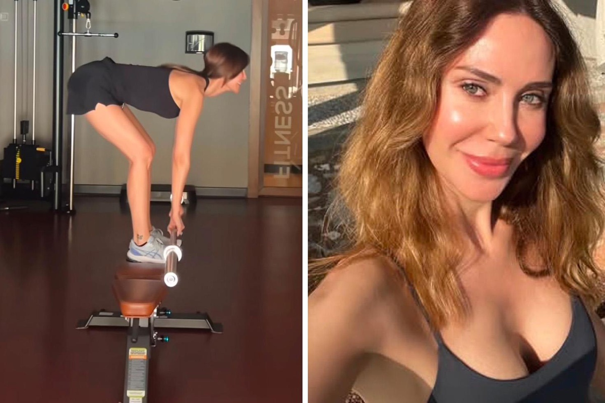 Demet Şener spor yaparken yere kapaklandı! İşte o anlar