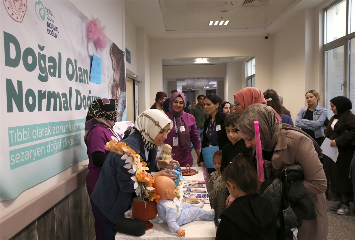 Bitlis Tatvan Devlet Hastanesi'nde yaklaşık 200 anne adayına normal doğum anlatıldı