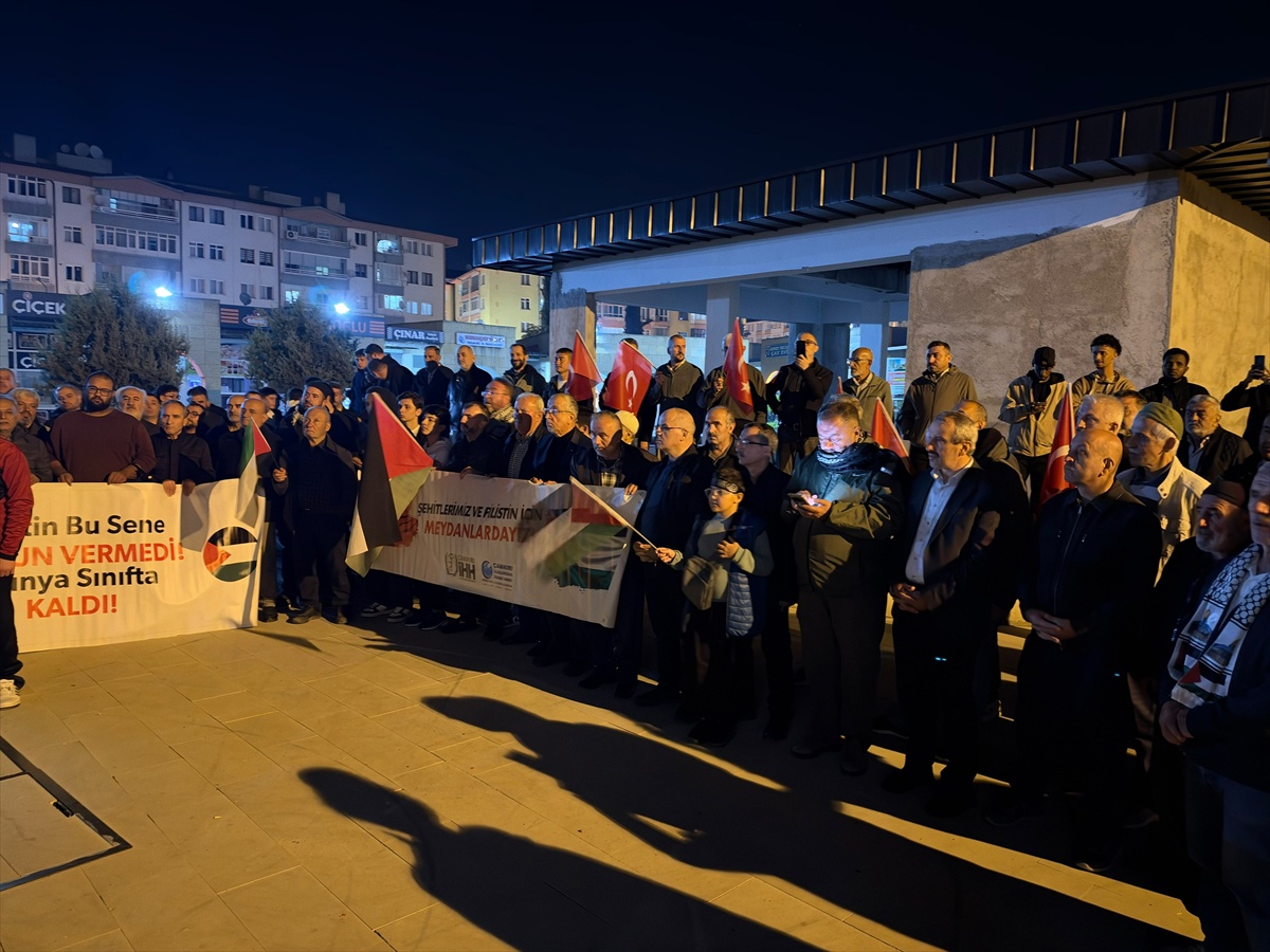 Çankırı'da İsrail'in Gazze saldırılarının 3. yılında protesto programı düzenlendi