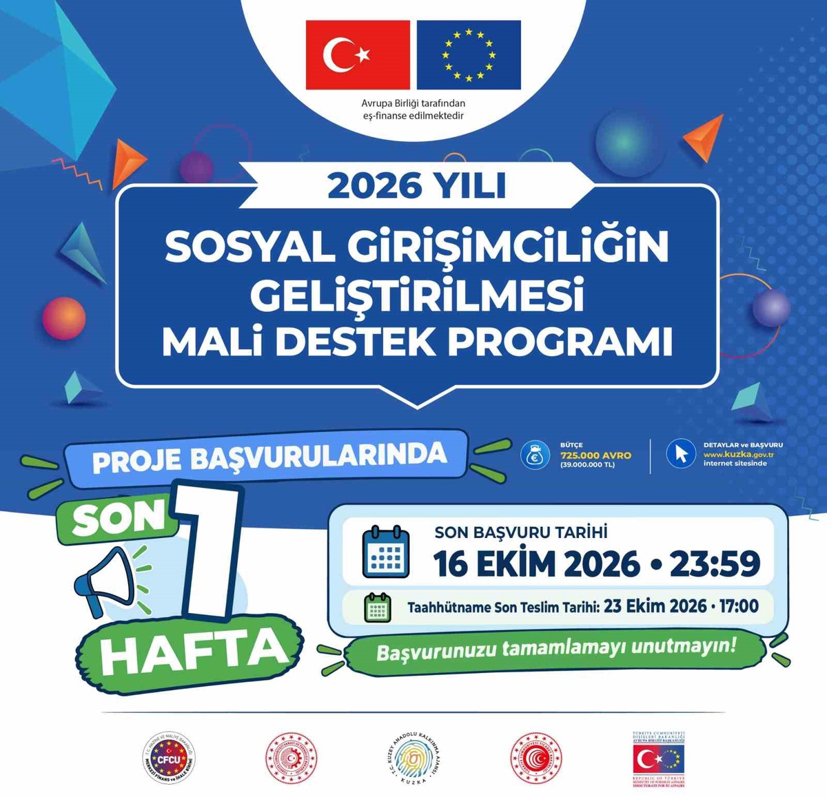 KUZKA'nın sosyal girişimcilik hibe desteğine başvurular 16 Ekim'de sona eriyor