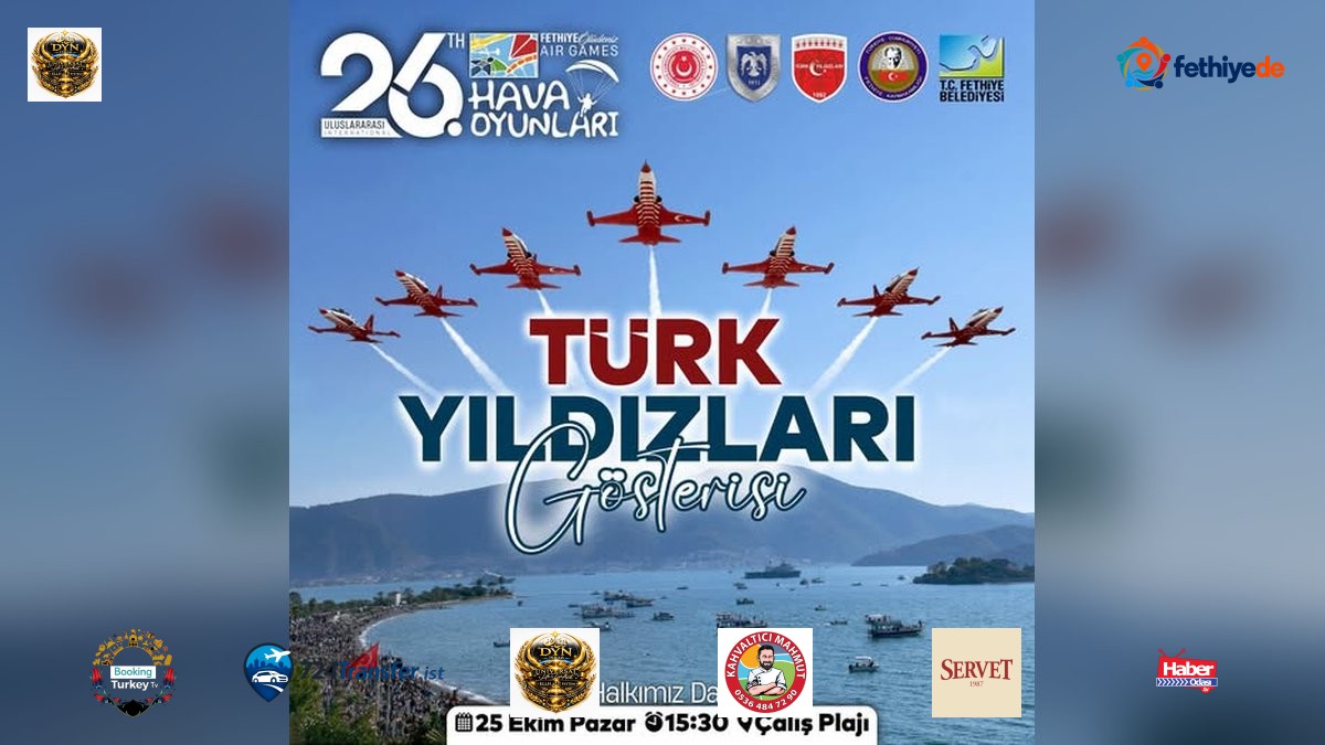 Türk Yıldızları 25 Ekim'de Çalış Plajı'nda Gösteri Yapacak
