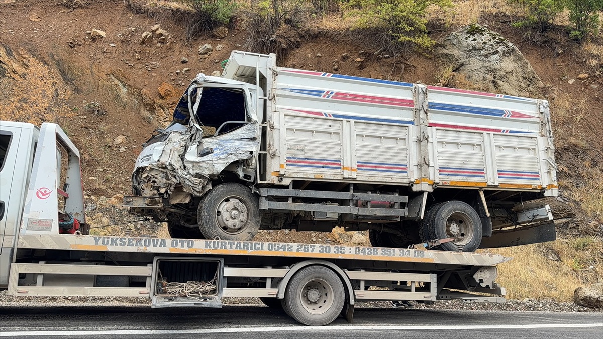 Hakkari'nin Şemdinli ilçesinde kamyonet ile tır çarpıştı, bir kişi yaralandı
