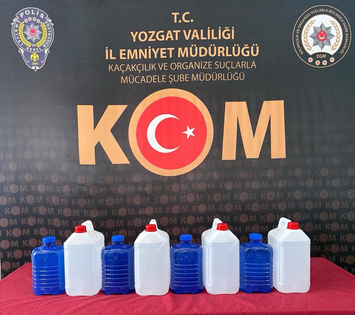 [BELEDIYE · Yozgat] Yozgat Boğazlıyan'da kaçakçılık operasyonunda 30 litre etil alkol ele geçirildi