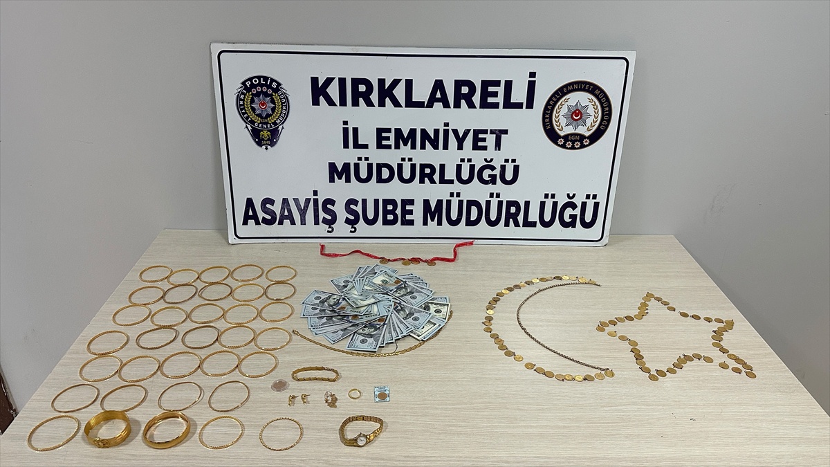 Kırklareli'nde polis taklidi yapan şüpheli 6 milyonluk ziynet ve nakitle tutuklandı