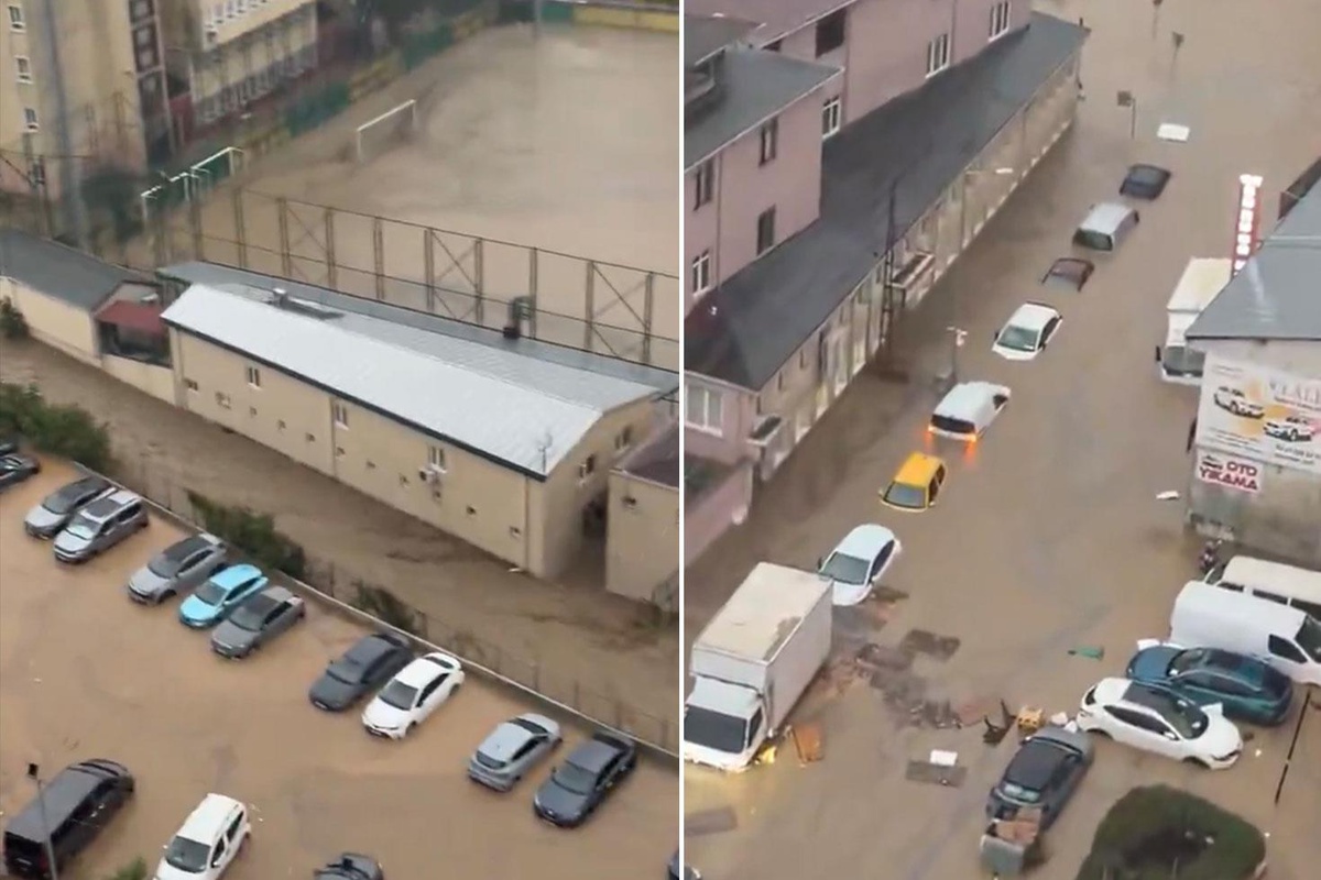 Sarıyer'de onlarca araç sular altında kaldı! İşte o görüntüler