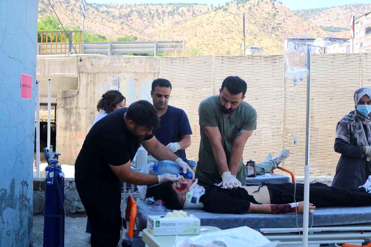 [BELEDIYE · Siirt · Baykan] Baykan Devlet Hastanesinde HAP saha tatbikatı gerçekleştirildi