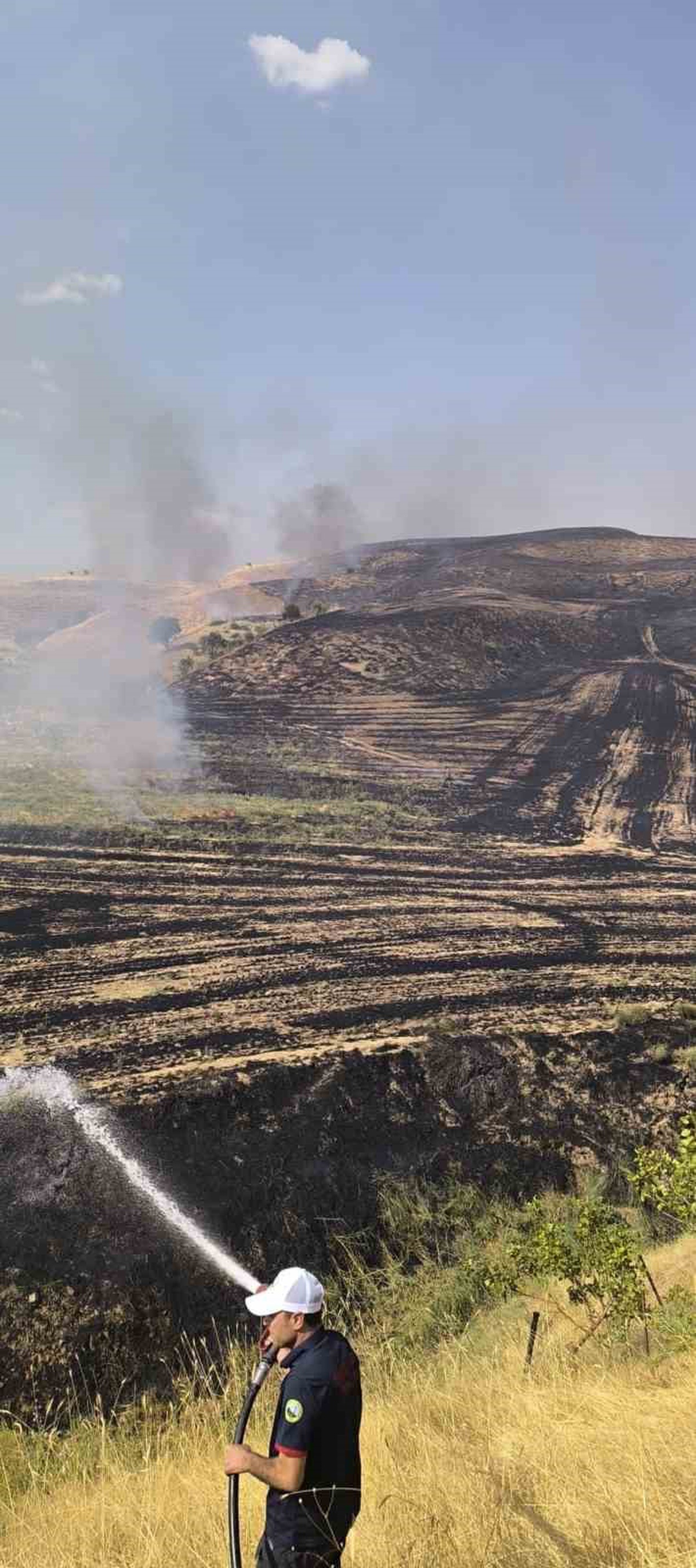 [YEREL / KAMU · Siirt · Kurtalan] Siirt'te Anız Yangını Meyve Bahçesine Sıçradı: 100 Ağaç Zarar Gördü