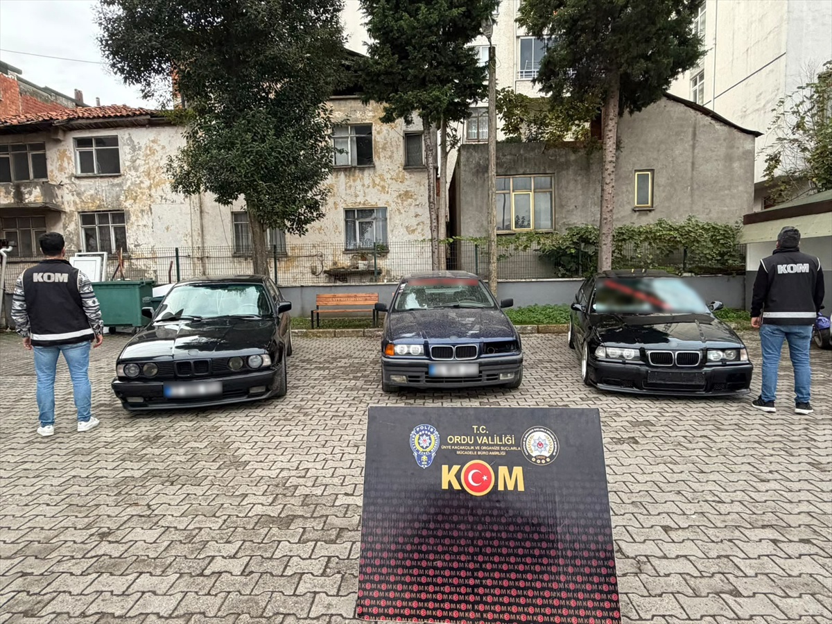 Ordu'da motor ve şase numarası değiştirildiği iddiasıyla 6 araca el konuldu
