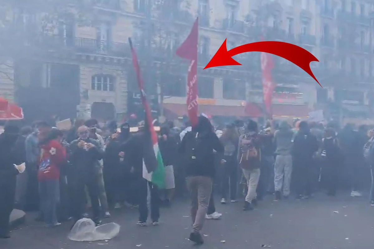 Fransa'daki protestolarda TİP bayrağı sürprizi